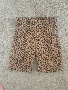 J. Crew Leopard Print Tan and Black Bike Shorts